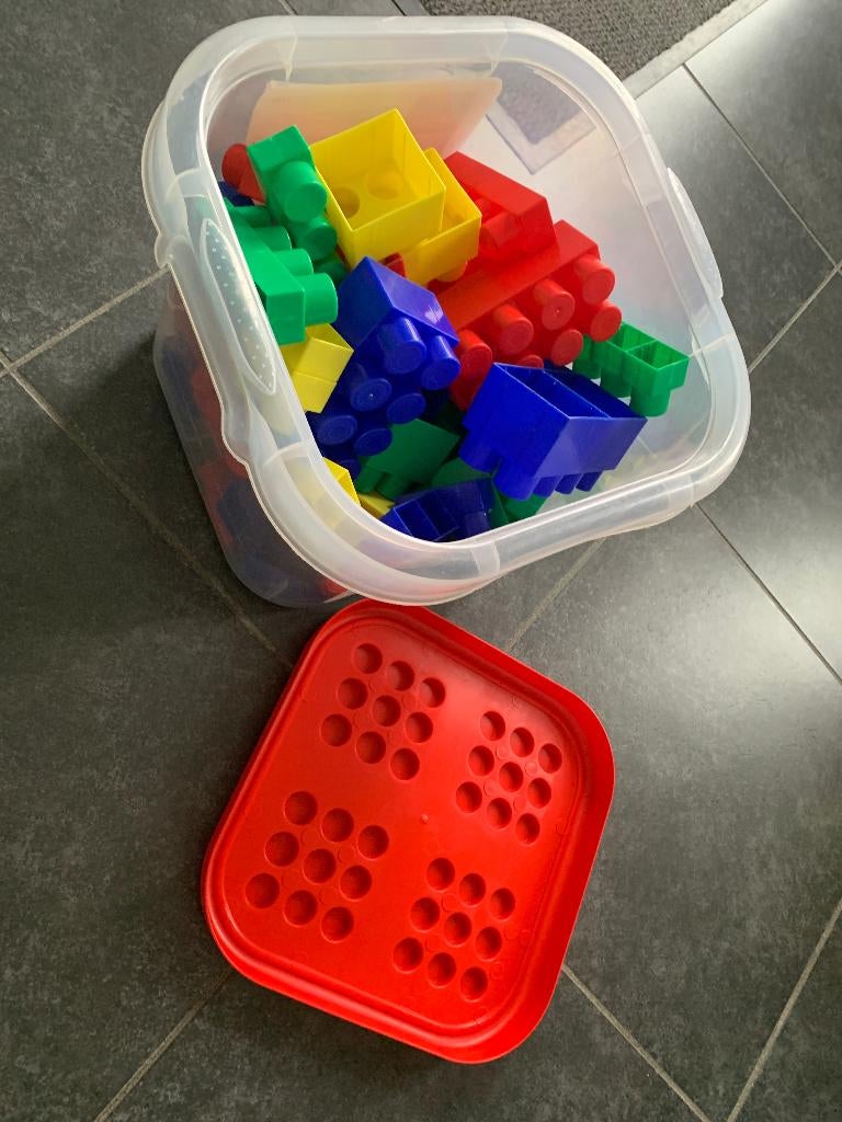 Grote bouwblokken voor baby/peuter in opbergbox, Enlèvement, Utilisé