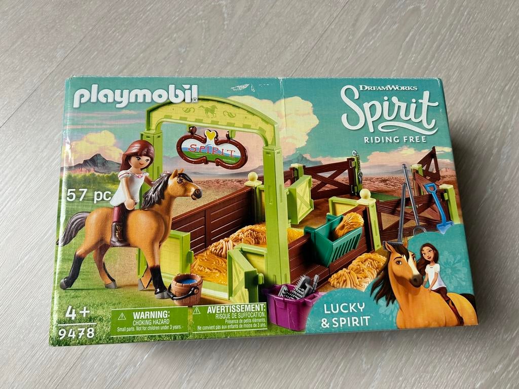 Playmobil Lucky & Spirit met paardenbox & Rodeo Abigail, Ophalen, Zo goed als nieuw