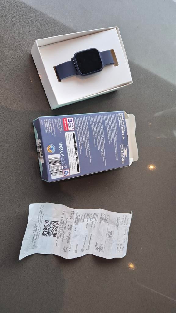 Smartwatch CRANE december 2025 NIEUW, Handtassen en Accessoires, Ophalen, Blauw, Nieuw, Hartslag