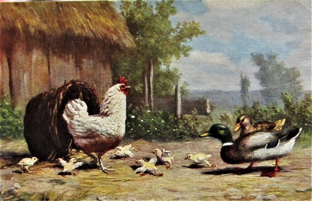 FANTASIEKAARTEN- NEERHOFDIEREN, Ophalen of Verzenden, Ongelopen, Natuur