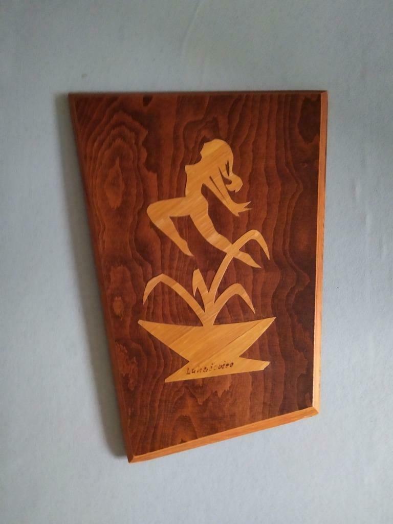 Cadre en bois trapézoïdale - Motif en relief, Maison & Meubles, Enlèvement ou Envoi, Bois