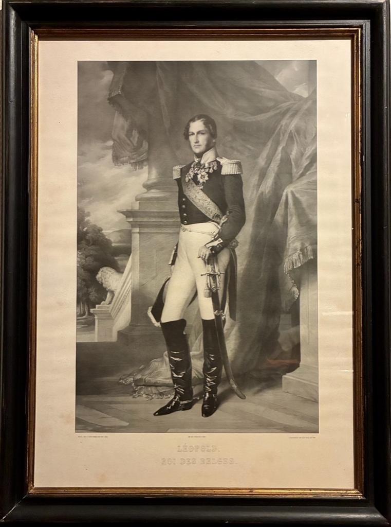ESTAMPE encadrée représentant Léopold I., Enlèvement ou Envoi, Comme neuf, Carte, Photo ou Gravure