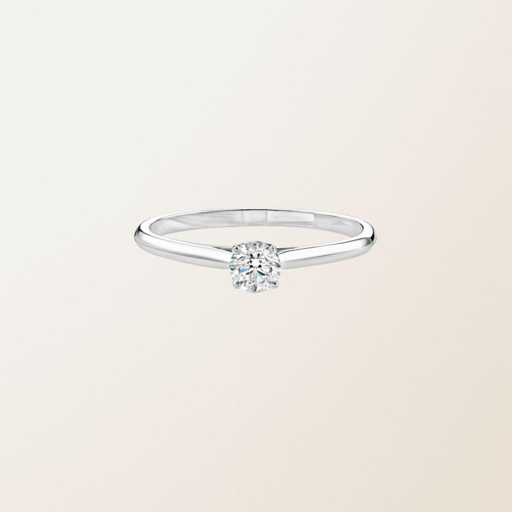 Bague or blanc (taille 50) 18 Ct & diamant HSI 0,25 Ct, Or, Comme neuf, Or, Enlèvement