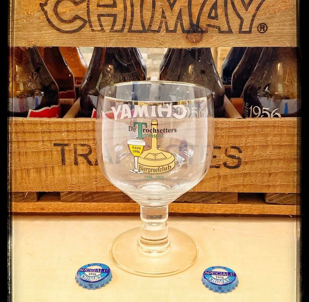 Verre chimay de Trochsetters, Collections, Marques de bière, Enlèvement ou Envoi, Neuf, Verre ou Verres, Autres marques