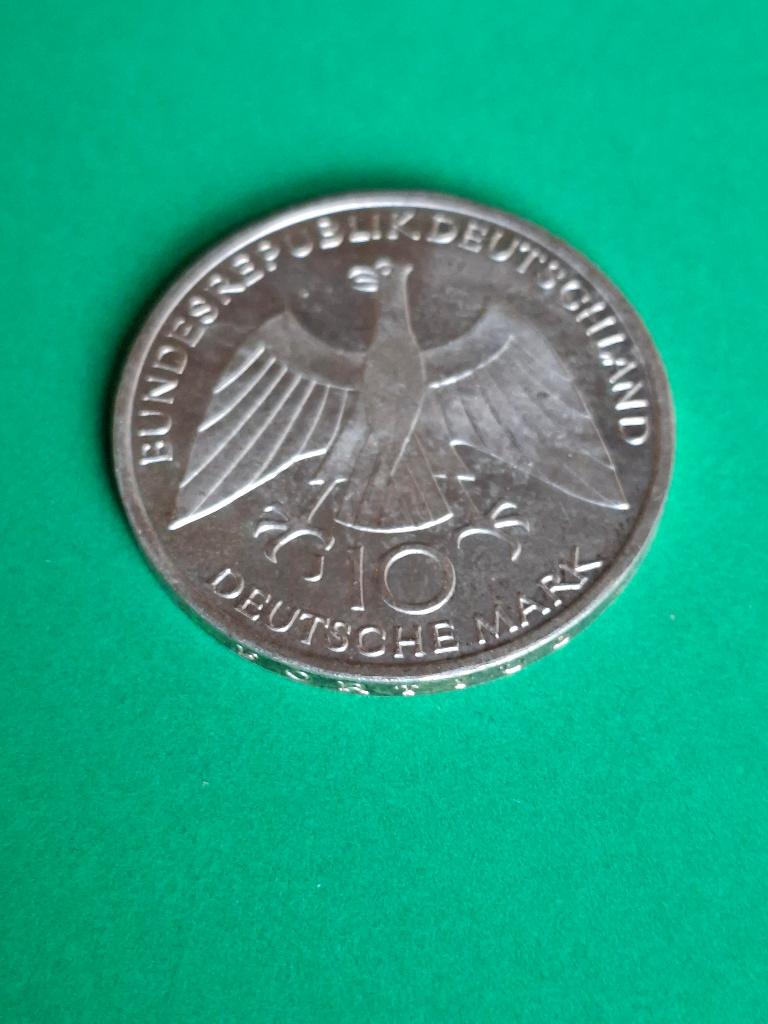 1972 J Duitsland 10 mark zilver Hamburg Olympische Ringen, Postzegels en Munten, Verzenden, Duitsland, Losse munt, Zilver