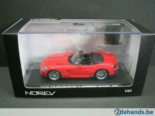 1:43 Norev Dodge Viper SRT 10 cabrio rood 2006, Ophalen of Verzenden, Zo goed als nieuw, Auto