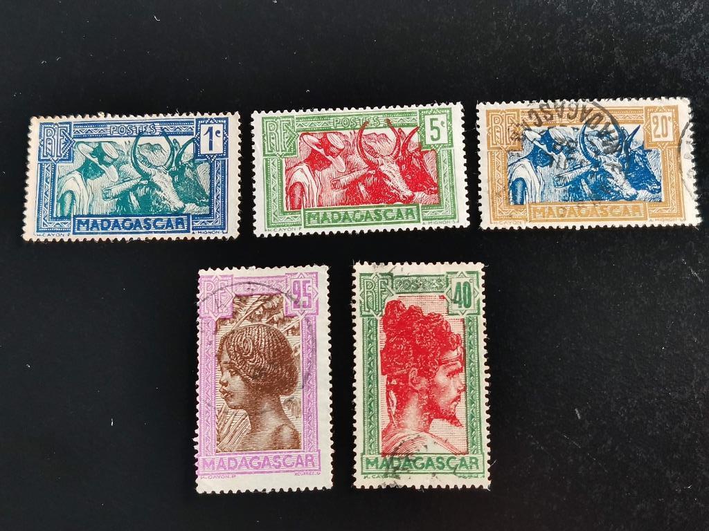 Madagascar 1930 - zébus, animaux sauvages, indigènes, Enlèvement ou Envoi, Autres pays, Affranchi