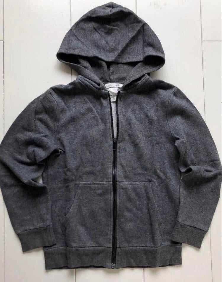 grijs hoodie vestje H&M Basic 6-8 j 122 128, Kinderen en Baby's, Kinderkleding | Maat 122, Ophalen of Verzenden, Zo goed als nieuw