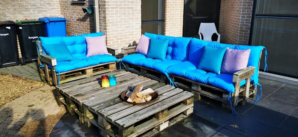 Loungeset palletten, Tuin en Terras, Ophalen, Loungeset