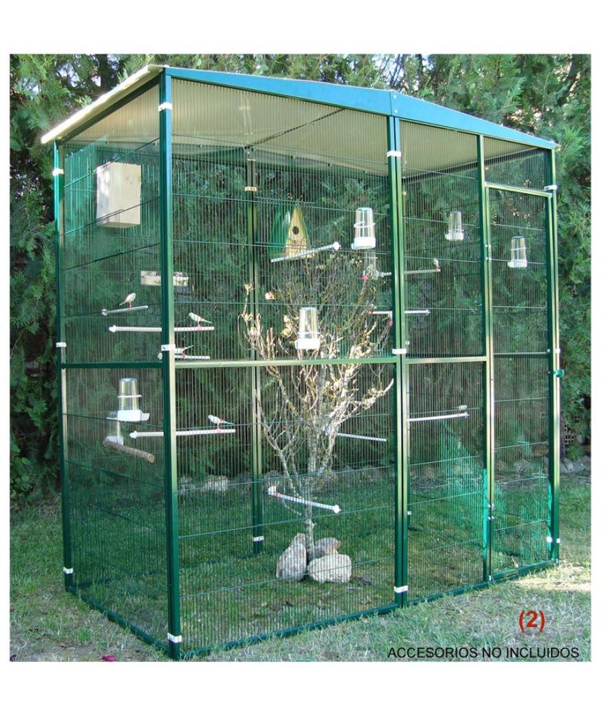 Volière 2x1x2 m + toit perruche calopsitte canari cage XXL, Animaux & Accessoires, Envoi, Métal, Volière