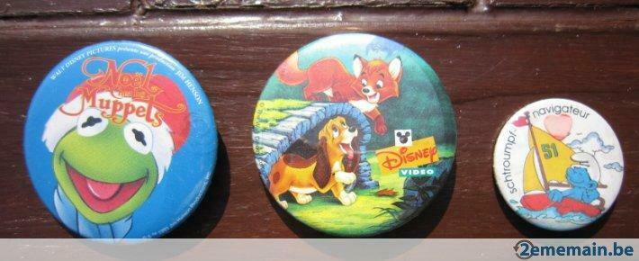 Badges : Noël Muppets, Disney, Schtroumph navigateur,, Gebruikt