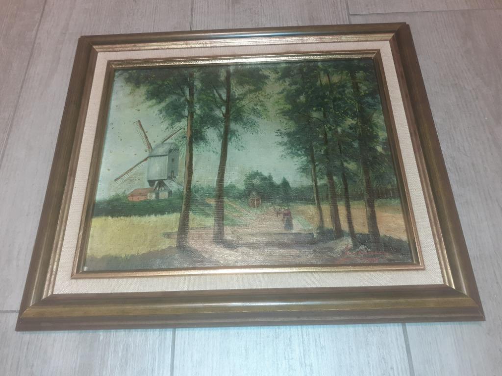 Schilderij "De Molen van Bergom" door Jos Onzia uit 1976, Enlèvement
