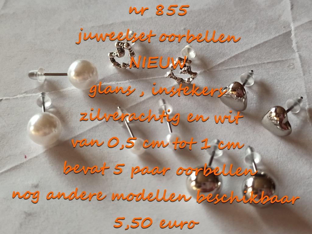 855. Parure : boucles d'oreilles, NEUF, frais de port inclus, Bijoux, Sacs & Beauté, Boucles d'oreilles, Autres matériaux, Blanc