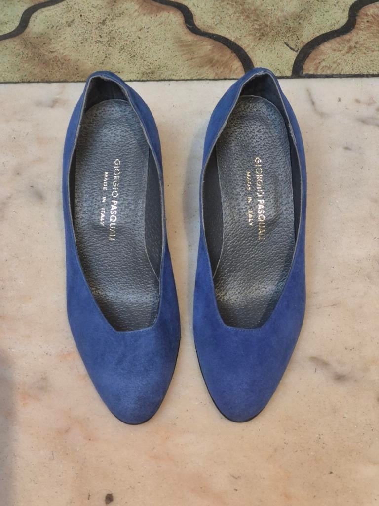 Paar schoenen van echt leer, gemaakt in Italië., Ophalen, Blauw, Giorgio Pasquali, Overige typen