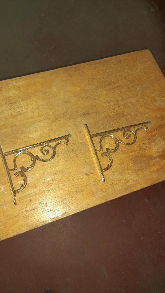 Wandsteun, plankdrager, console voor plank: koper, Ophalen, Gebruikt