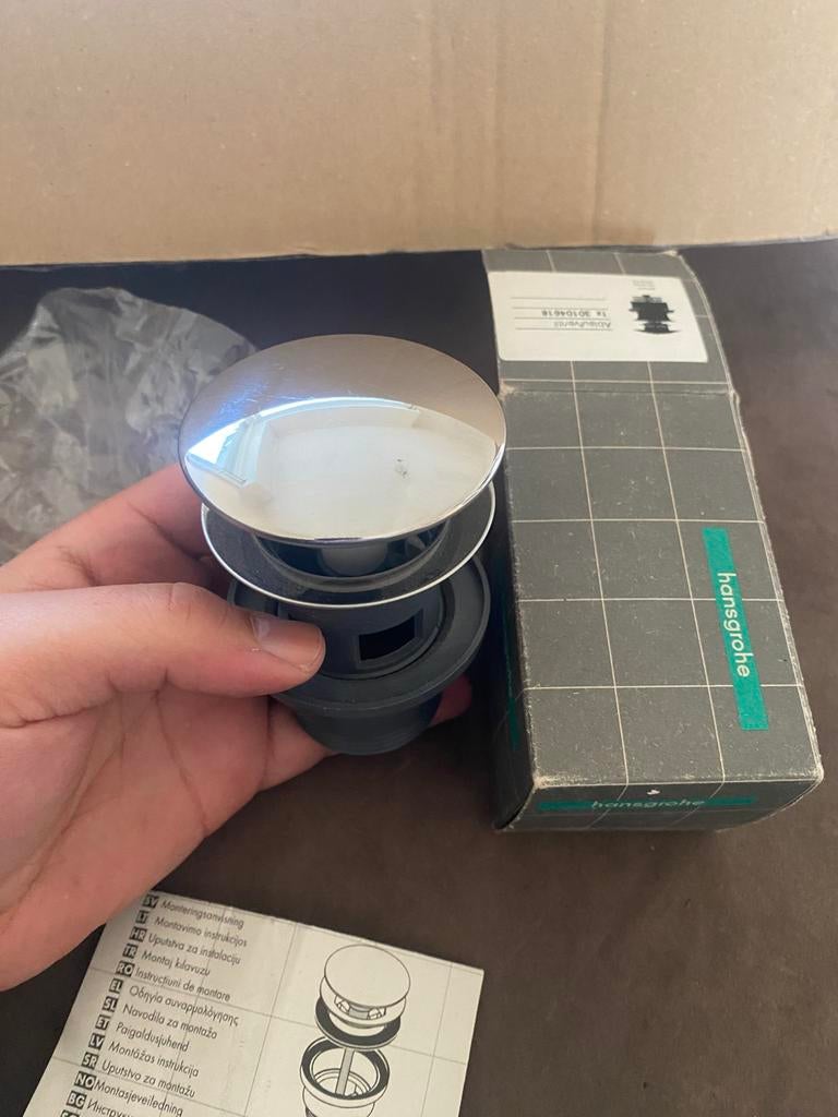 Push -open Hansgrohe pour lavabo, Enlèvement, Neuf, Chrome, Lavabo