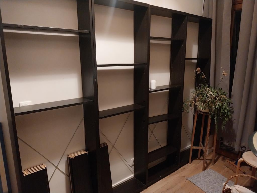 4 armoires bibliothèque ébène., Maison & Meubles, Enlèvement
