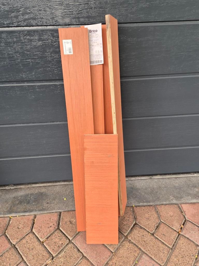 Multiplexplaat 18 mmdik- lengte 107cm- breedte14cm.// 4stuks, Ophalen, Zo goed als nieuw