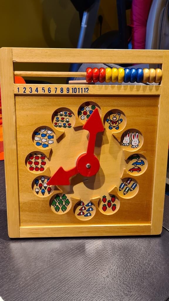 Boulier compteur horloge en bois, Enlèvement ou Envoi, Comme neuf