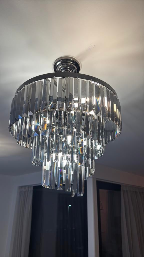 Nieuwe 2 stuks luxe moderne premium kristallen salon luster, Huis en Inrichting, Lampen | Kroonluchters, Ophalen, Zo goed als nieuw