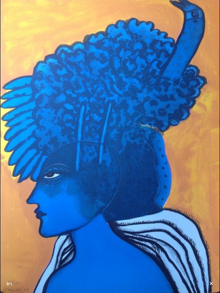 Lithographie CORNEILLE LA FEMME BLEUE, Enlèvement
