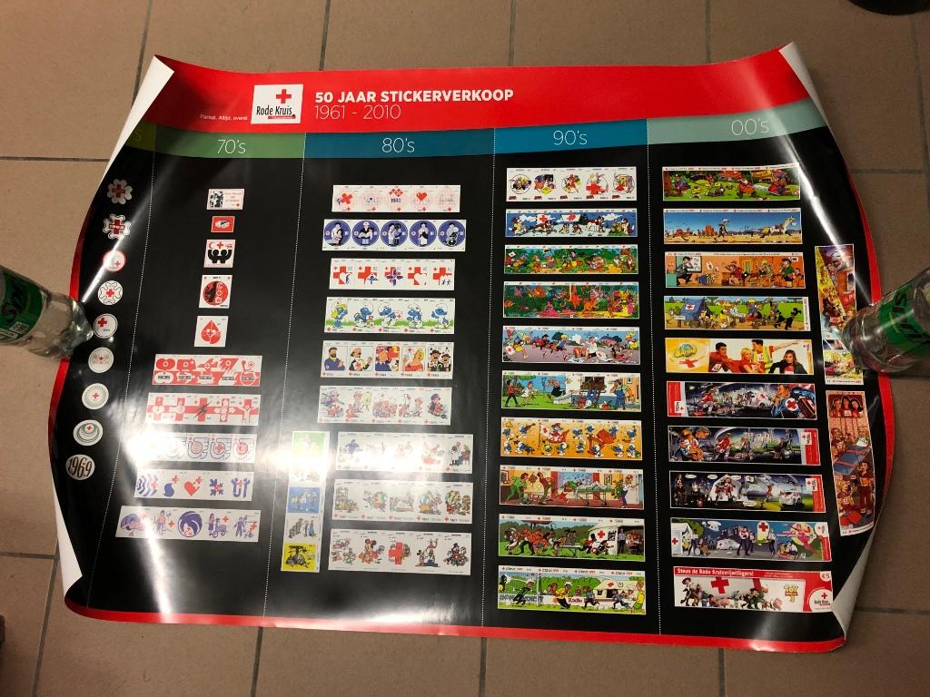 Poster Rode Kruis Stickers 120X80 cm, Verzamelen, Ophalen, Zo goed als nieuw