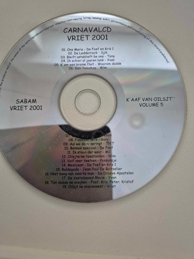 Carnaval Aalst CD Vriet 2001, Cd's en Dvd's, Ophalen of Verzenden