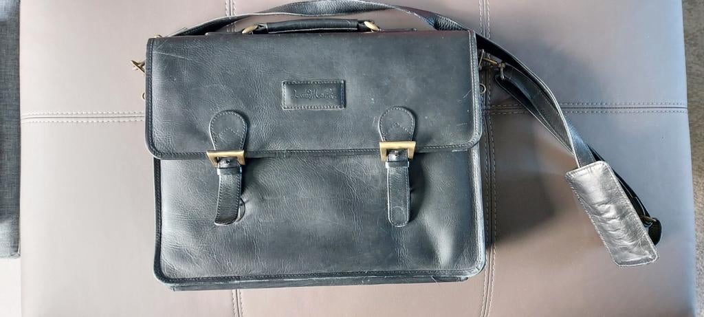 Lederen aktentas "LANDMARK ", Handtassen en Accessoires, Tassen | Schoudertassen, Overige merken, Gebruikt, Zwart, Ophalen of Verzenden