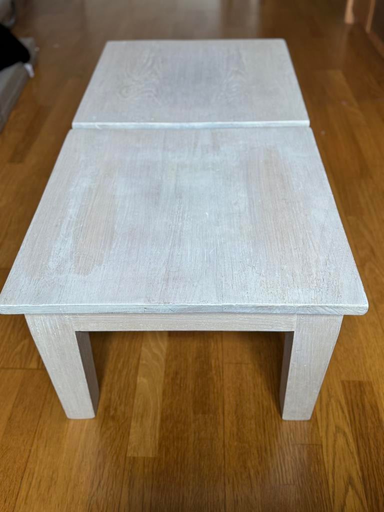 1 licht houten salontafeltje, Huis en Inrichting, Tafels | Salontafels, Ophalen, Gebruikt, 50 tot 100 cm, Vierkant