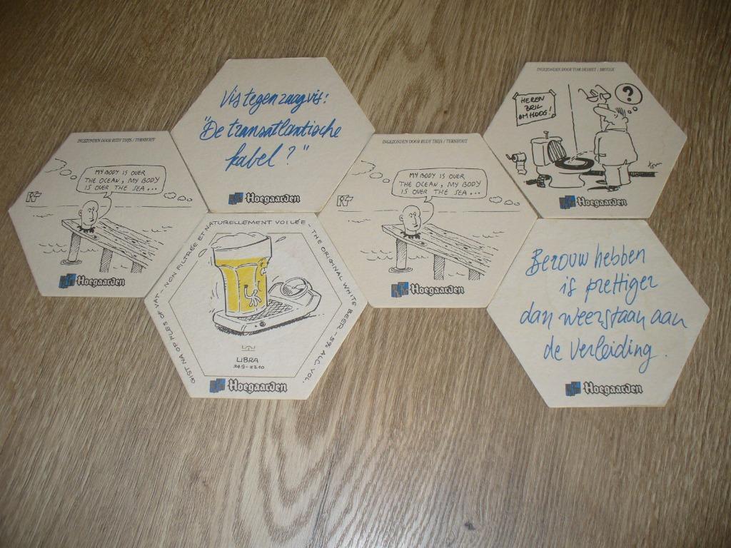 Bierkaartjes Hoegaarden, Ophalen of Verzenden, Gebruikt, Viltje(s), Overige merken