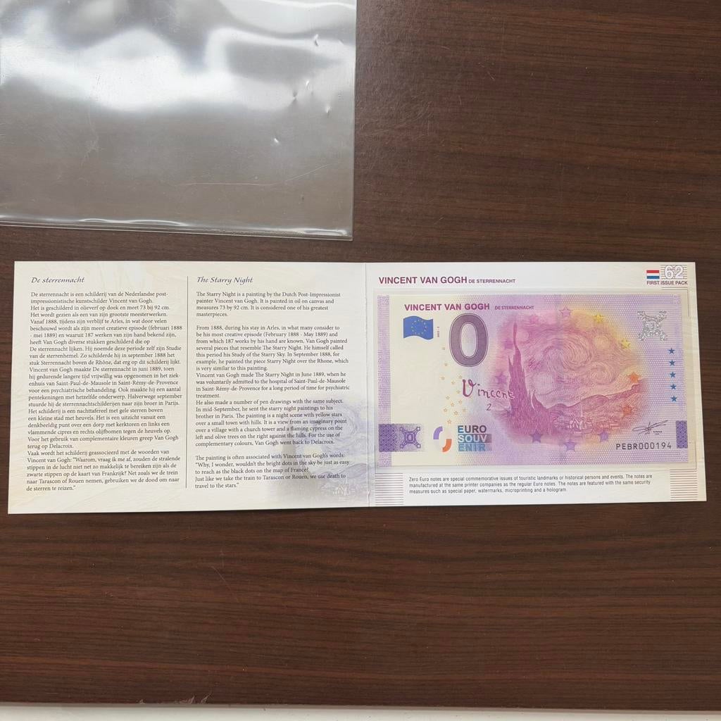 Van Gogh De Sterrennacht 0 Euro First Issue Pack, Postzegels en Munten, Ophalen of Verzenden, Setje