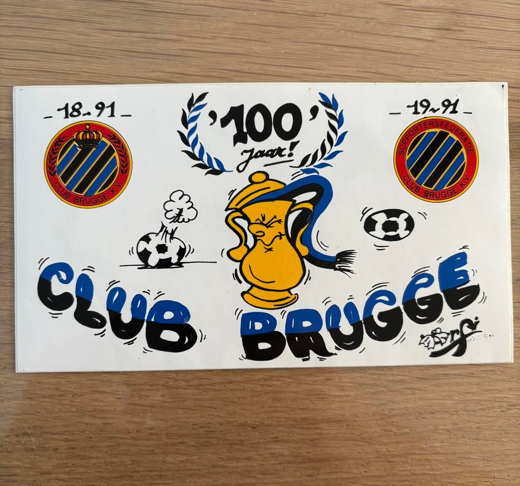 Sticker 100 jaar Club Brugge, Ophalen, Nieuw, Poster, Plaatje of Sticker