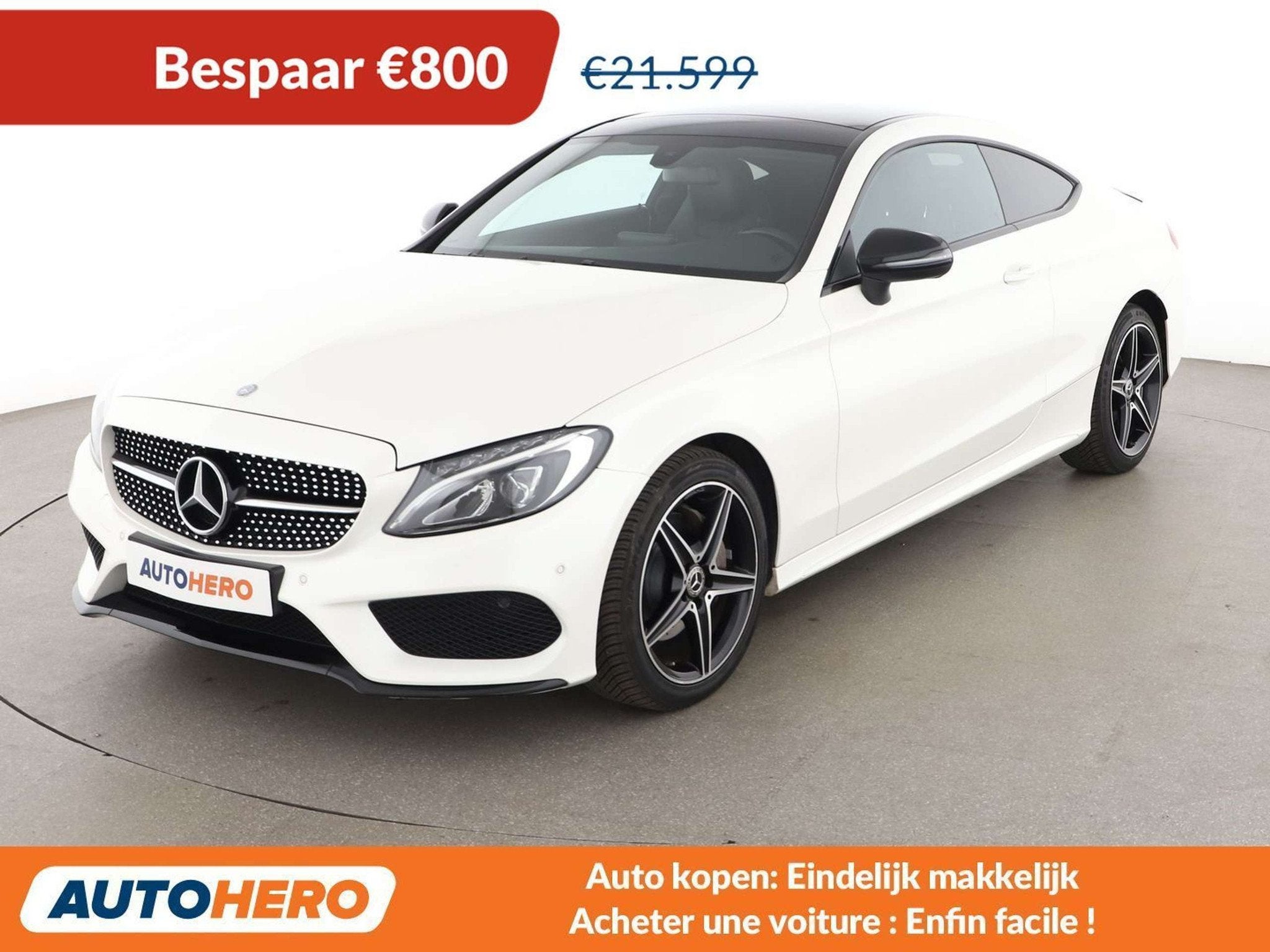 Mercedes-Benz C-Klasse 180 C 180 AMG Line (automatique), Autos, Cuir, Achat, Interruption de démarrage, 2 portes