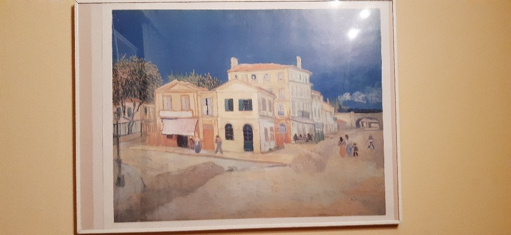 kader met schilderij, Ophalen, Achter glas, Aquarel, Stads- / dorpsgezicht