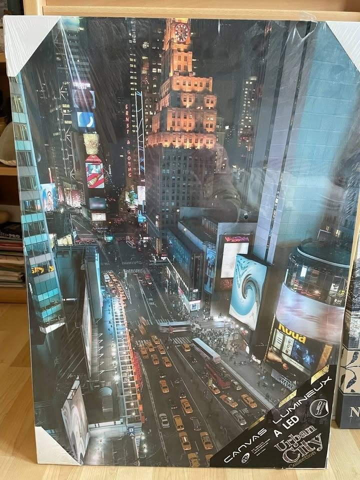 kader new york city met led licht, Ophalen, Met verlichting, Hout, Meerkleurig