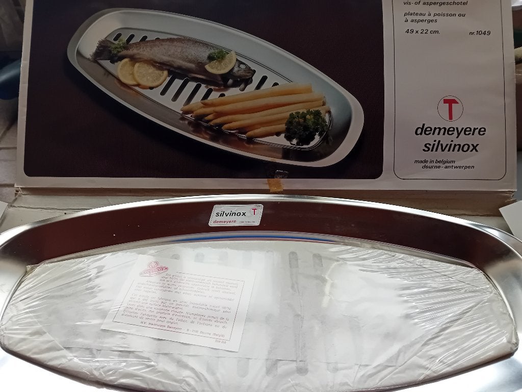 Inox: grote schotel NIEUW demeyere silvinox, Ophalen