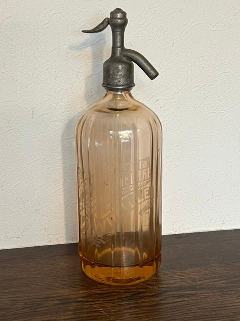Roze sifonfles, brasserie Lebeurre, Wimille, Antiek en Kunst, Ophalen