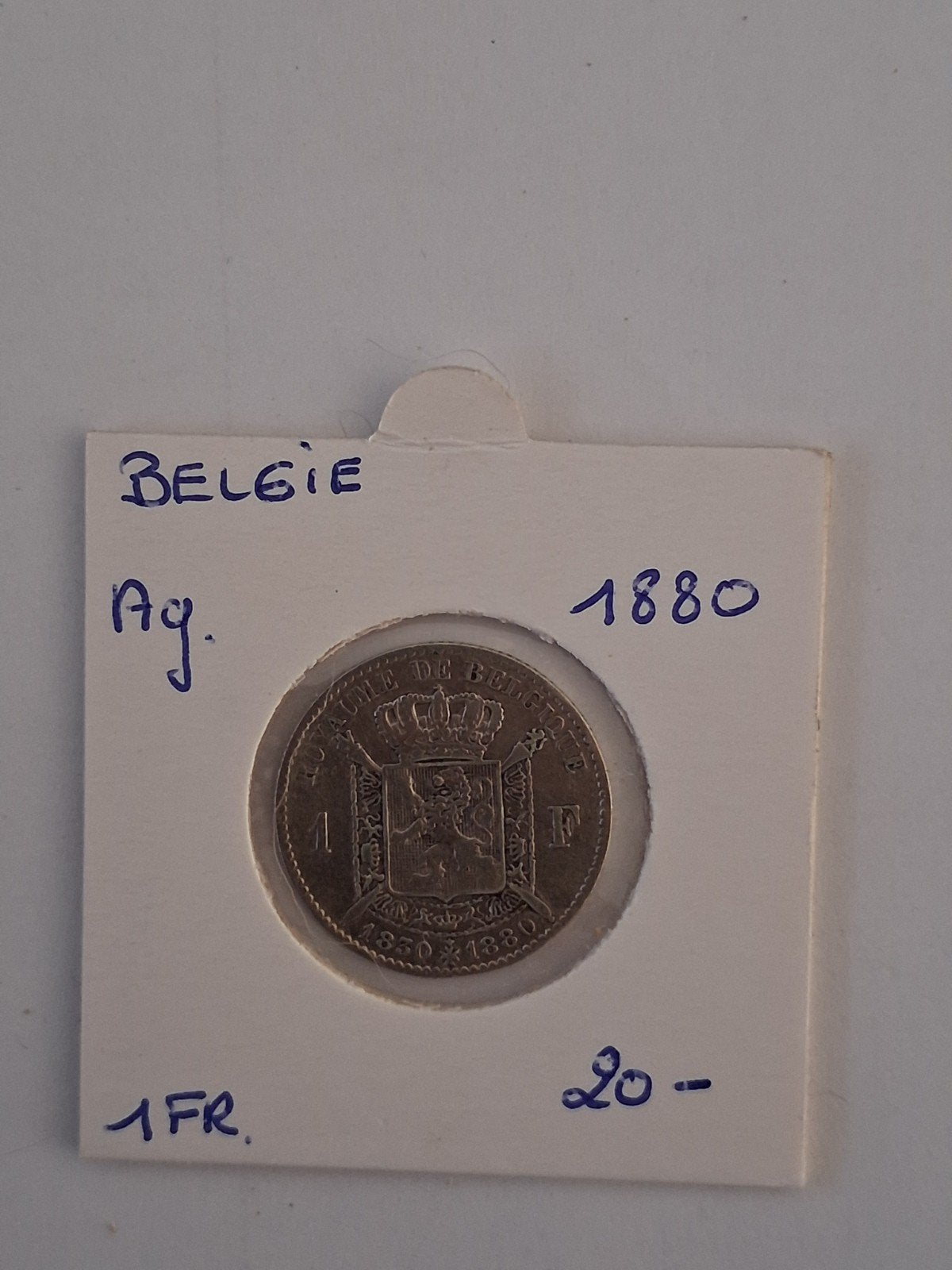 Belgique 1 fr 1880 AG, Enlèvement ou Envoi