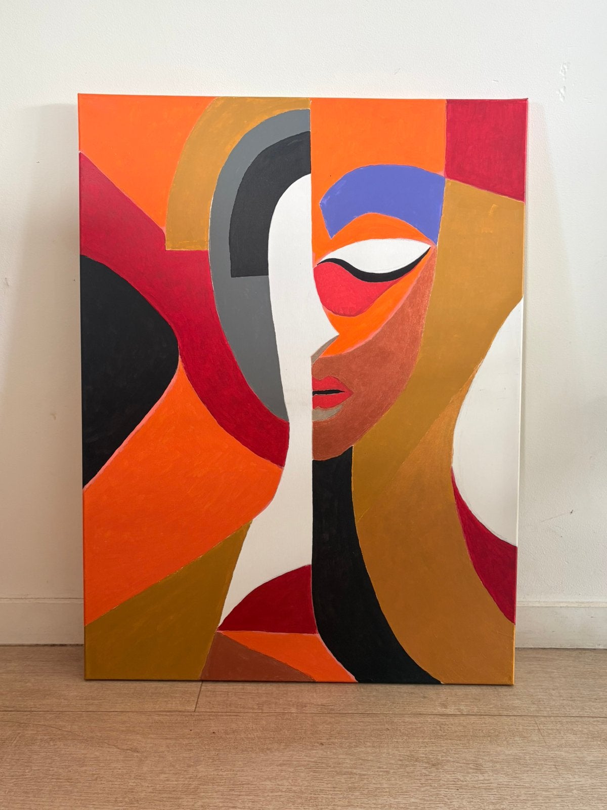 Peinture abstraite peinte à la main par Peter Bidan —80x60cm, Enlèvement ou Envoi
