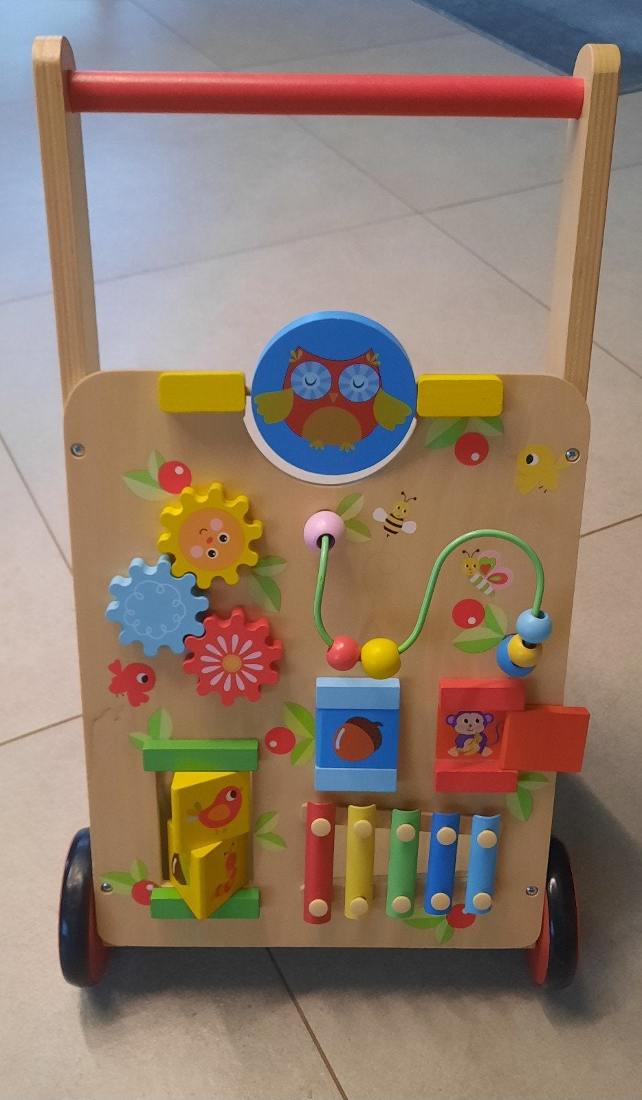 Loopwagen in hout, Kinderen en Baby's, Ophalen, Zo goed als nieuw, Rij- of Hobbelspeelgoed