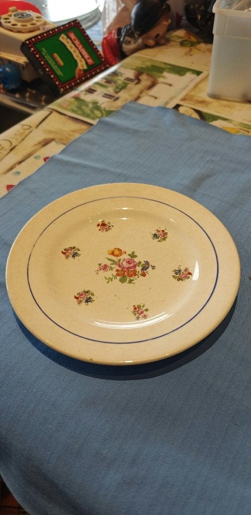 borden dessert antiek made in France bloemen 2 st, Ophalen of Verzenden