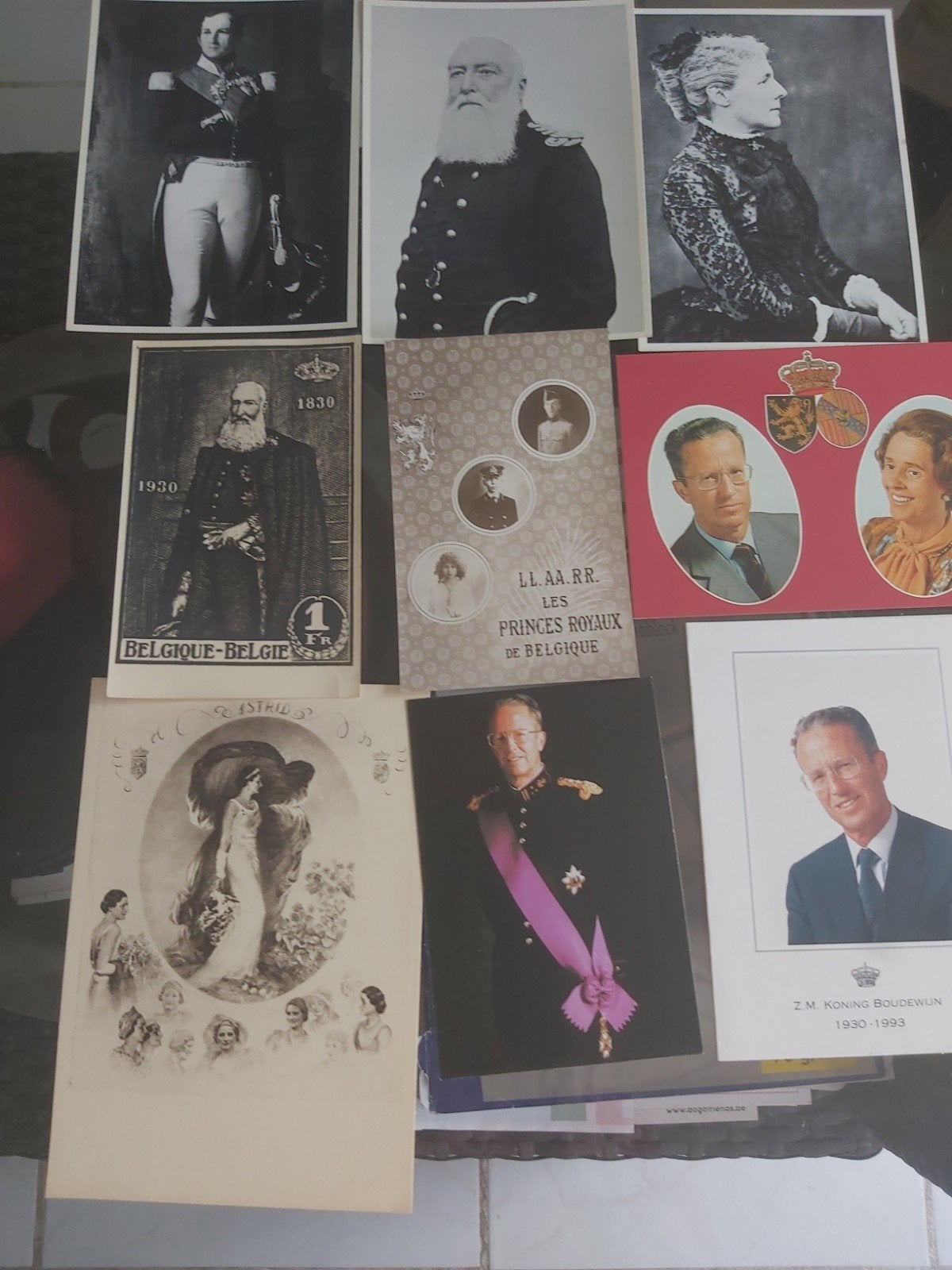 9 postkaarten van Belgisch Koningshuis, Verzamelen, Koningshuis en Royalty, Ophalen of Verzenden, Zo goed als nieuw, Kaart, Foto of Prent