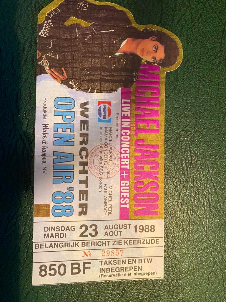 Ticket vintage original Michael Jackson Werchter 88, Tickets & Billets