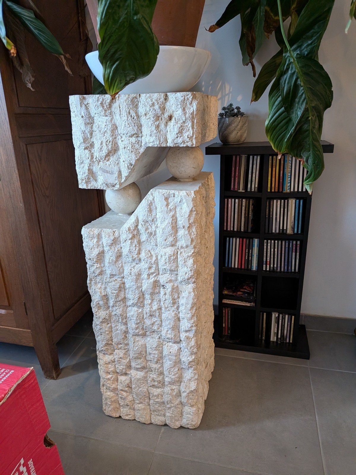 natuursteen pilaar, Ophalen