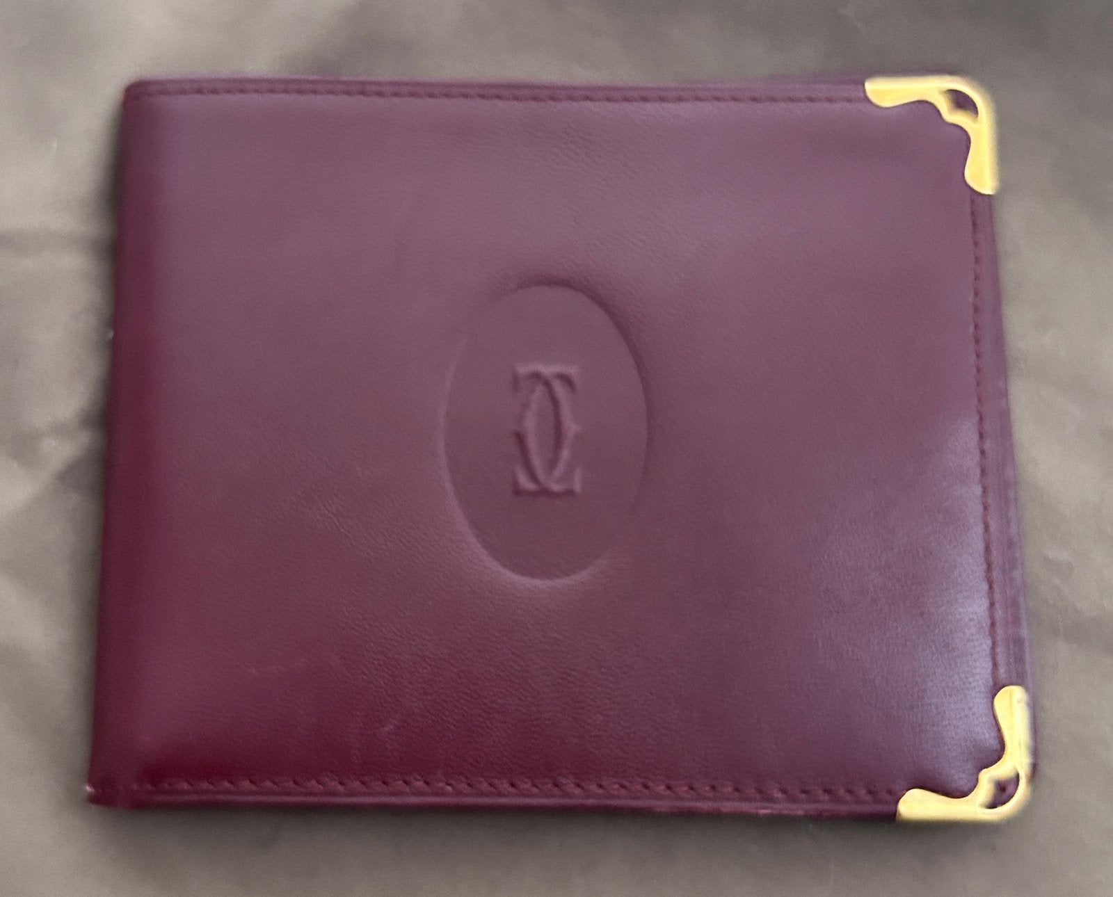 Cartier portefeuille billets cuir bordeaux, Autres marques, Cuir, Enlèvement ou Envoi, Autres couleurs