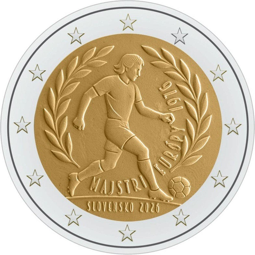 Slowakije 2026 - 2 euro - EK Voetbal 1976 - UNC, Ophalen of Verzenden, Slowakije, 2 euro