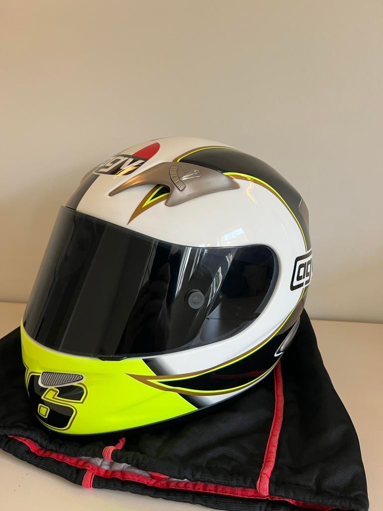AGV Ti-Tec Valentino Rossi 46 motorfiets helm, Motoren, Kleding | Motorhelmen, Ophalen of Verzenden, S, Tweedehands, Integraalhelm