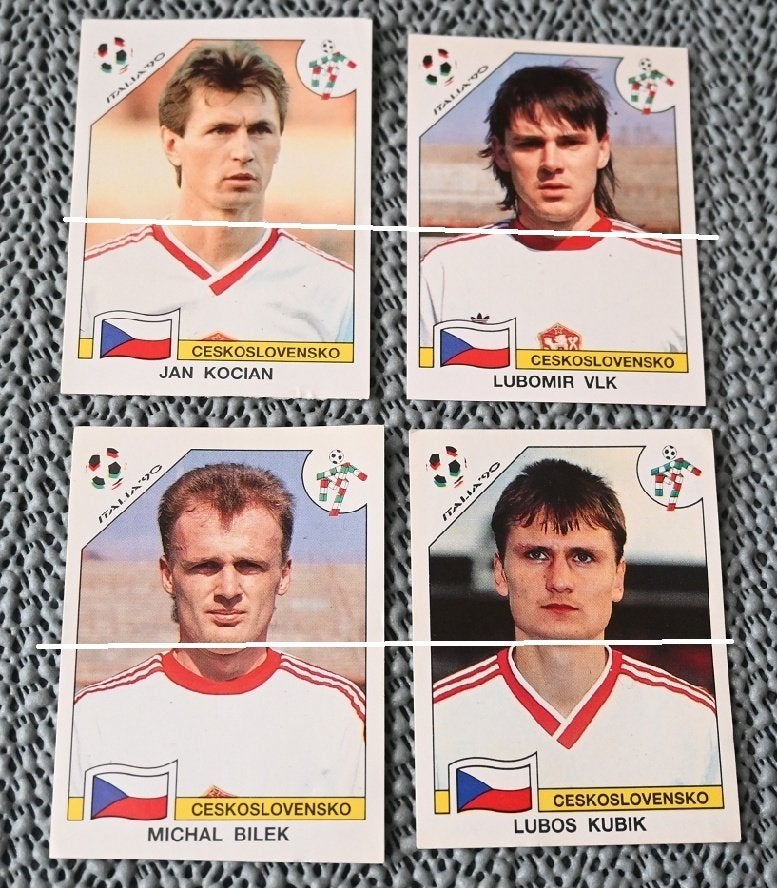Panini Italia 90 République tchèque Kubik Kočian Vlk Bilek, Envoi, Neuf, Affiche, Image ou Autocollant