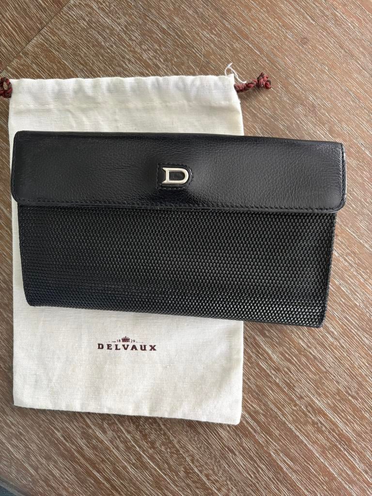 Portemonnee Delvaux, Ophalen of Verzenden, Zo goed als nieuw, Zwart, Leder