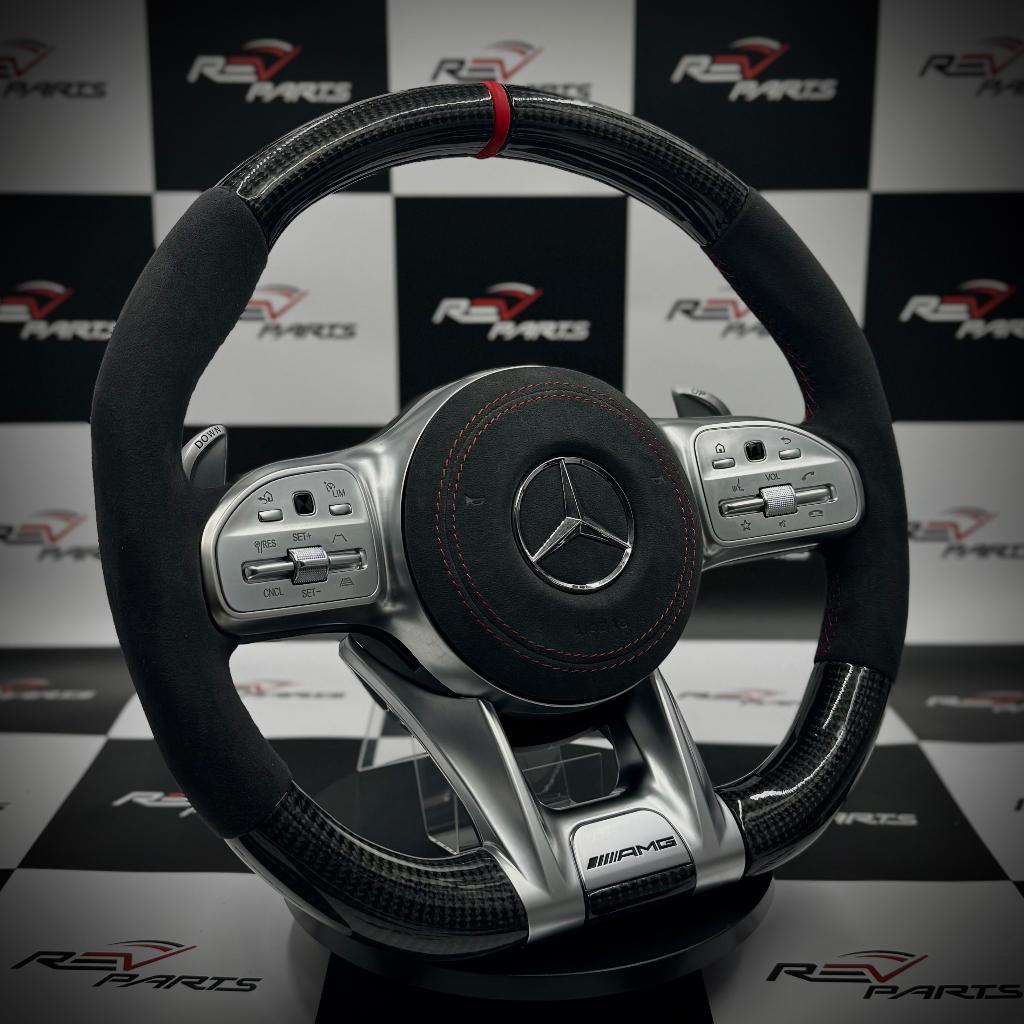 Mercedes carbon alcantara stuur rood sportief upgrade, Auto-onderdelen, Besturing, Mercedes-Benz, Nieuw, Ophalen of Verzenden